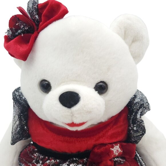 2013 Snow Flake 12" White Teddy Plush Dan Dee Christmas‎ Holiday Stuffed Animal - Picture 4 of 6